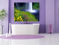 Виниловая наклейка для ванной Водопад